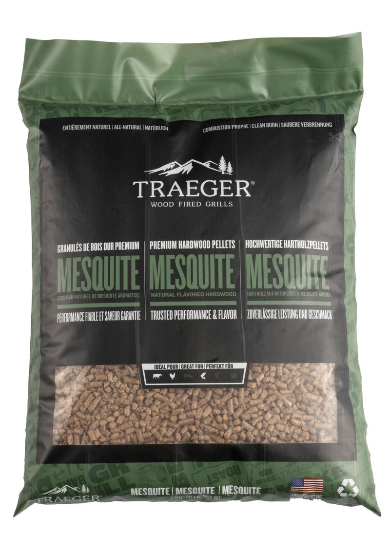 TRAEGER Mesquite Wood Fired Flavor 100% All-Natural Wood Pellets For Smokers And Pellet Grills, Bbq, Bake, Roast, And Grill, 20Lb Bag  - Image 1