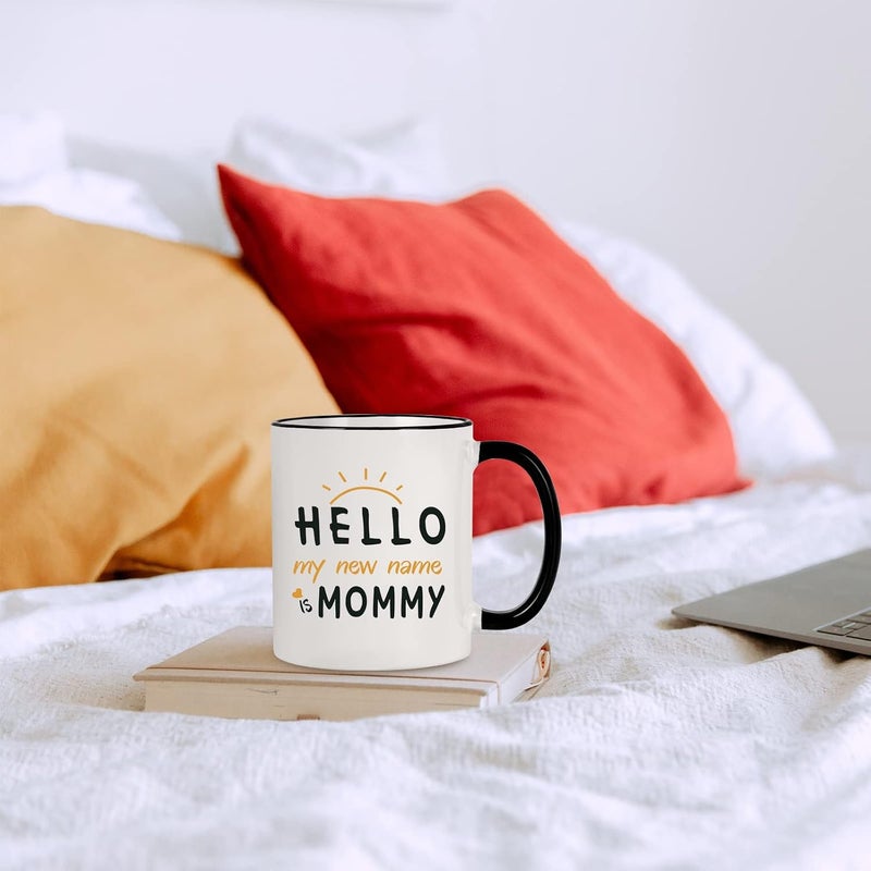 Maustic New Mom Gifts for Women, Hello, My New Name is Mommy Coffee Mug, New Mom Mothers Day Christmas Birthday Gifts, Mom Mommy to Be First Time Mom Gifts, Mom Coffee Mug 11 Oz White - Image 3