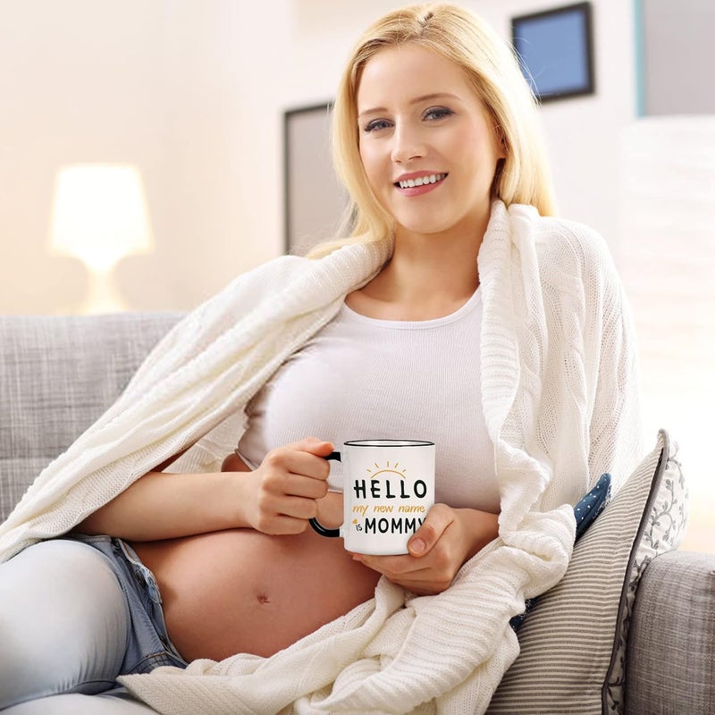 Maustic New Mom Gifts for Women, Hello, My New Name is Mommy Coffee Mug, New Mom Mothers Day Christmas Birthday Gifts, Mom Mommy to Be First Time Mom Gifts, Mom Coffee Mug 11 Oz White - Image 2