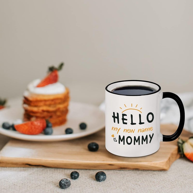 Maustic New Mom Gifts for Women, Hello, My New Name is Mommy Coffee Mug, New Mom Mothers Day Christmas Birthday Gifts, Mom Mommy to Be First Time Mom Gifts, Mom Coffee Mug 11 Oz White - Image 4
