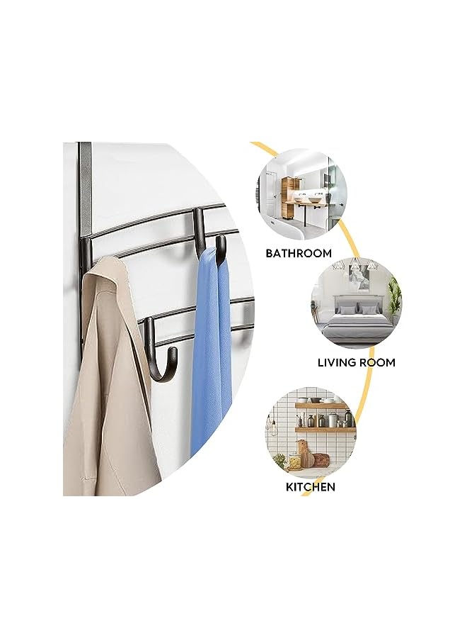 promass Over Door Hooks Rack - 9 Hook Over Door Hanger - Over Door Towel Rack - Over Door Hooks for Hanging Towels or Clothes - Over Door Towel Racks - for Bathroom, Bedroom or Laundry Room (Bronze) - Image 5