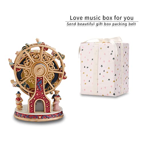 LOVE FOR YOU Gift Wrapped Music Box Bear Ferris Wheel Musical Decoration for Girls and Kids Sister Son Daughter Mom Granddaughter Grandma Niece Women Christmas Birthday Presents Gifts - Image 4