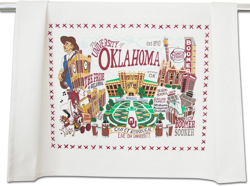 Catstudio Dish Towel, University of Oklahoma Sooners Hand Towel - Collegiate Kitchen Towels for Oklahoma Fans for Students, Graduation, Parents and Alums - Image 1