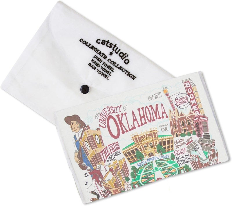 Catstudio Dish Towel, University of Oklahoma Sooners Hand Towel - Collegiate Kitchen Towels for Oklahoma Fans for Students, Graduation, Parents and Alums - Image 2