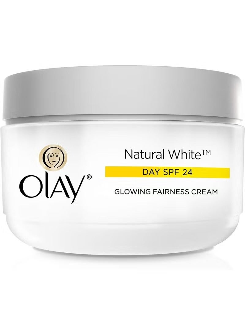 Olay Natural White Beauty Set – Face Wash (100g) + Day Cream SPF 24 (50g) + Night Cream (50g) - Image 3