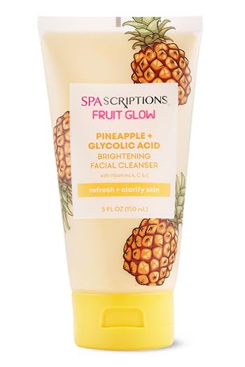 SpaScriptions Fruit Glow Pineapple  Glycolic Acid Brightening Facial Cleanser With Vitamins A C  E 5 Fl Oz