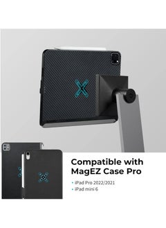 PITAKA Magnetic Wireless Charging Stand Holder Only for MagEZ Case Pro for iPad Pro/iPad Mini 6 [MagEZ Charging Stand] Adjustable iPad Stand with 15W Wireless Charging Base for Smartphone - Black/Grey  - Image 3