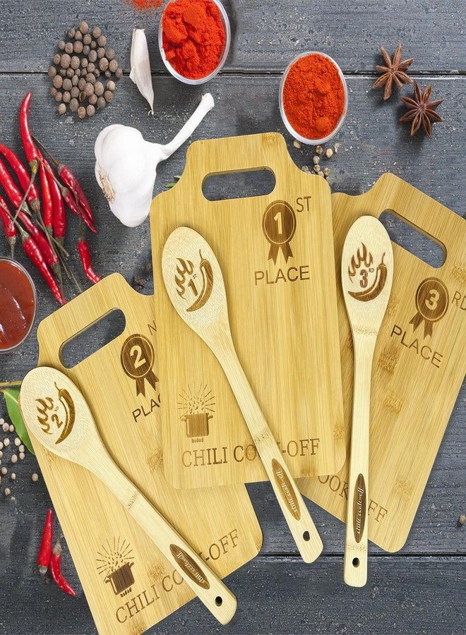 YEXEXINM 3 Sets Chili Cook Off Trophies with Cutting Board, Spoon, 1st to 3rd Place Chili Competition Gift & Decoration - Image 4