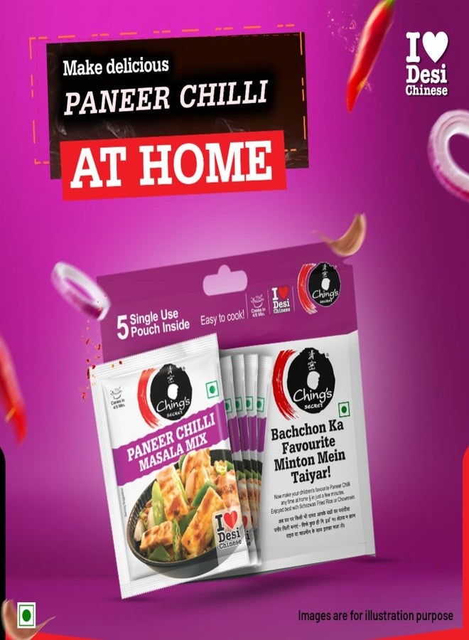 Ching's Ching’s Secret Paneer Chilli Masala Mix, 100g, Easy To Cook, Meal Kit, Cooks in 4/5Mins, 1 Pouch Serves 4, Pack of 5 Single Use Pouches - Image 3