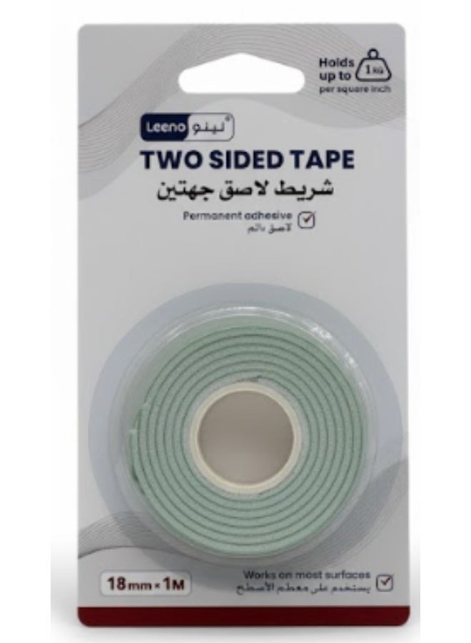 LEENO Permanent double-sided adhesive tape 1m × 18mm