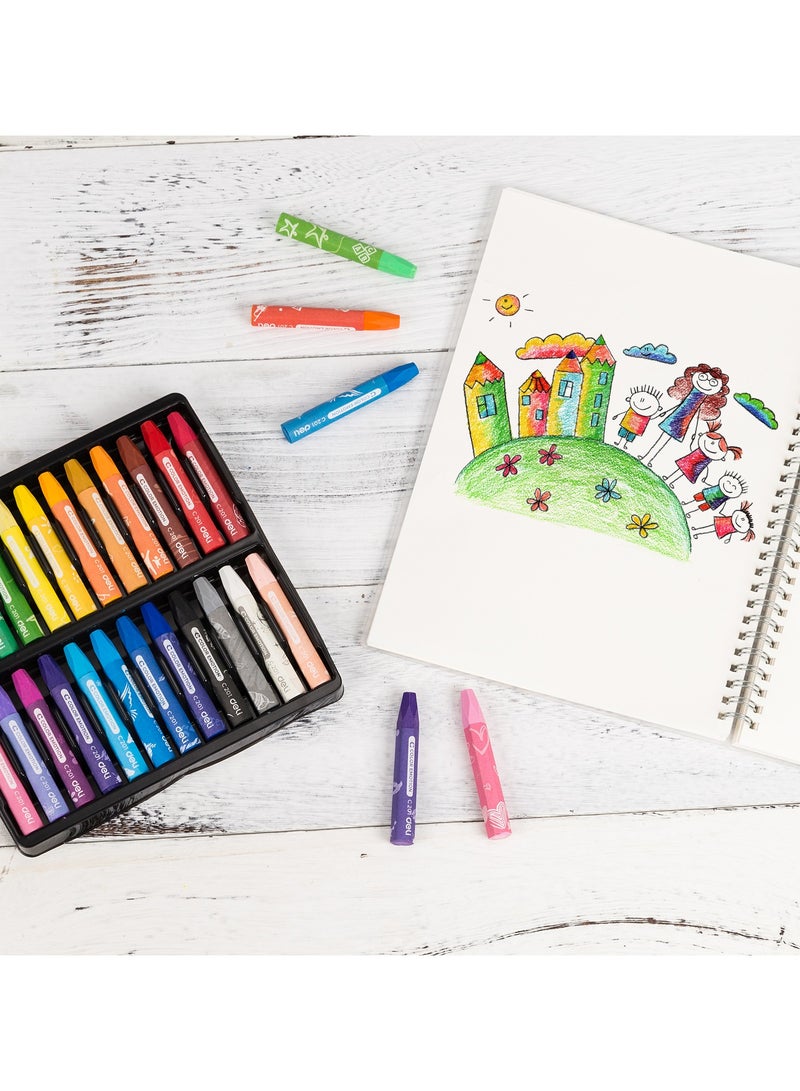 Deli Color Emotion EC20120 Oil Pastels – 24 Vibrant Colors - Image 3