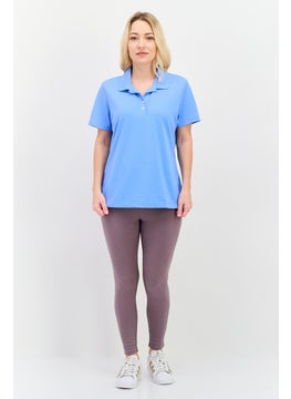 Greg Norman Women Sportswear Fit Short Sleeve Outdoor Polo Shirt, Light Blue  - Image 4