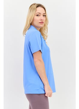 Greg Norman Women Sportswear Fit Short Sleeve Outdoor Polo Shirt, Light Blue  - Image 2