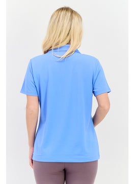 Greg Norman Women Sportswear Fit Short Sleeve Outdoor Polo Shirt, Light Blue  - Image 3