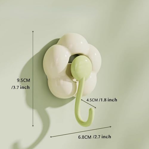 House of Quirk No-Trace Vacuum Suction Cup Hooks | 3 Pack Heavy Duty Floral Wall Hooks for Bathroom, Kitchen & Door Back | Removable Reusable Storage Hangers (Multicolor) - Image 3