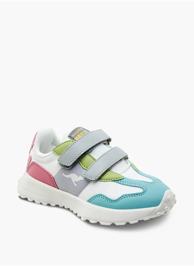 كانغاروس Girl's Colourblock Sneakers with Hook and Loop Closure