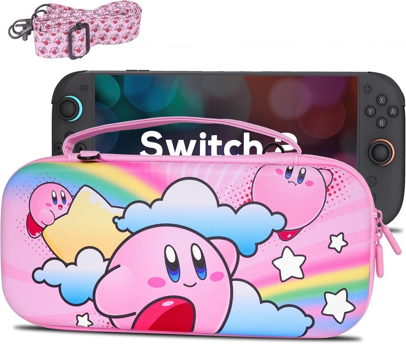 TIKOdirect Carrying Case for Switch 2(2025), Cute Portable Travel Bag in Newest Updated Design of Pink Interior with an Adjustable Shoulder Strap, Pink - Image 1