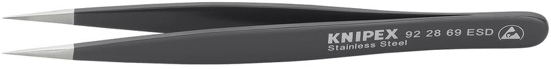 KNIPEX TweezersESDStraight514 InSSBlack 922869ESD