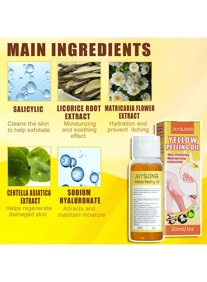 Jaysuing Yellow Peeling Oil 30ML Super Strength Dead Skin Remover Skin Moisturizing Hydrating Butter Peeling Remove Dead Skin And Calluses On Feet And Hand Dark Spot Peeling Oil - Image 3