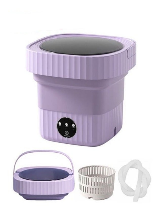 MIXDE Portable Washing Machine,6L Foldable Mini Washing Machine,Small Washing Machine For Underwear,Baby Clothes,or Small Items,Purple - Image 1