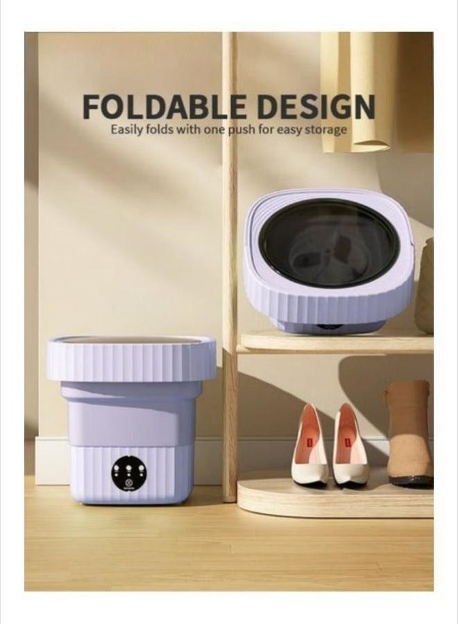 MIXDE Portable Washing Machine,6L Foldable Mini Washing Machine,Small Washing Machine For Underwear,Baby Clothes,or Small Items,Purple - Image 4