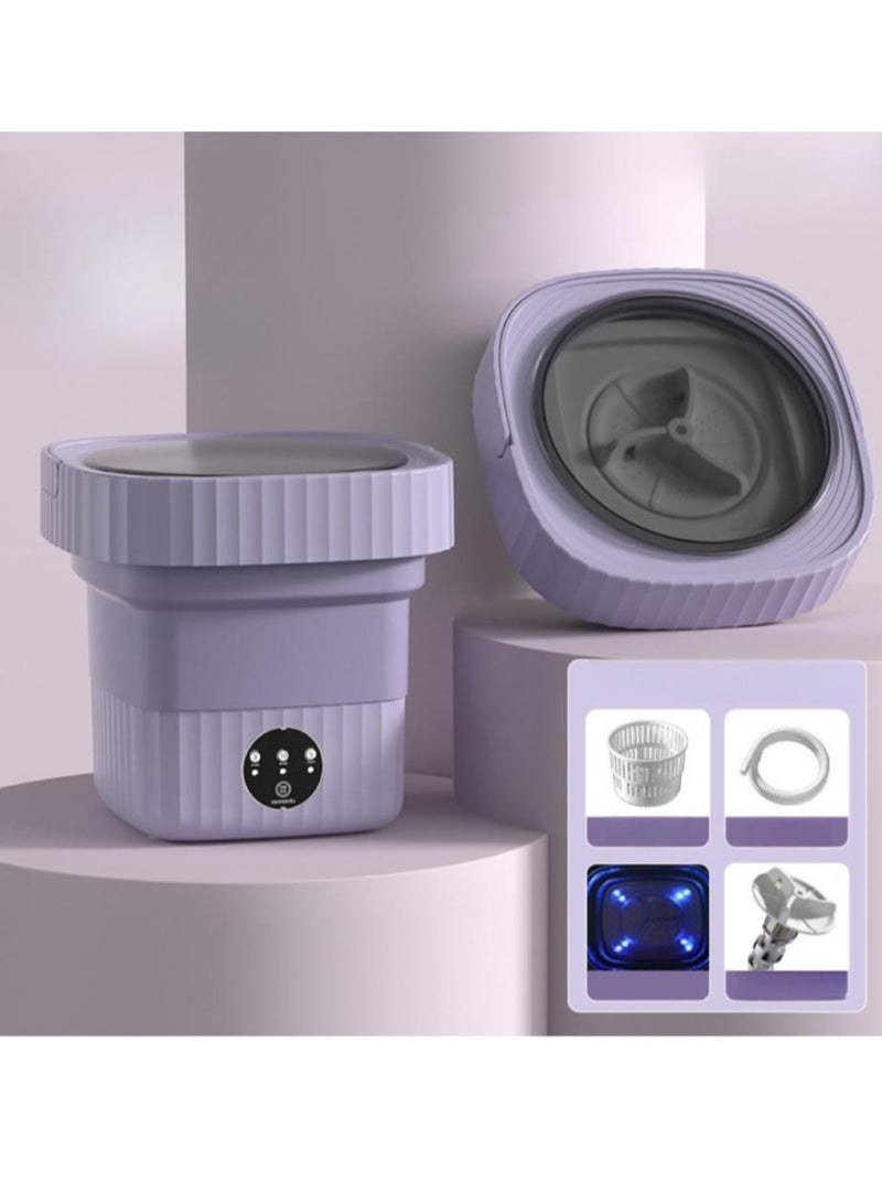 MIXDE Portable Washing Machine,6L Foldable Mini Washing Machine,Small Washing Machine For Underwear,Baby Clothes,or Small Items,Purple - Image 2