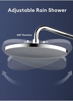 Jomoo Rain Fixed Shower Head, Round-Shaped Adjustable Angle High Pressure Showers with Swivel Brass Ball Joint, Self-Cleaning Nozzles Anti-Clog Anti-Leak, Detachable Chrome Design, 9 inch Shower Head  - Image 5