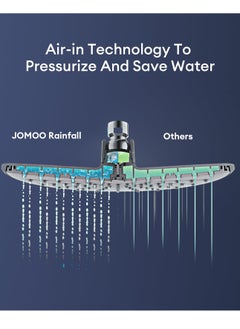 Jomoo Rain Fixed Shower Head, Round-Shaped Adjustable Angle High Pressure Showers with Swivel Brass Ball Joint, Self-Cleaning Nozzles Anti-Clog Anti-Leak, Detachable Chrome Design, 9 inch Shower Head  - Image 4