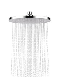 Jomoo Rain Fixed Shower Head, Round-Shaped Adjustable Angle High Pressure Showers with Swivel Brass Ball Joint, Self-Cleaning Nozzles Anti-Clog Anti-Leak, Detachable Chrome Design, 9 inch Shower Head  - Image 1