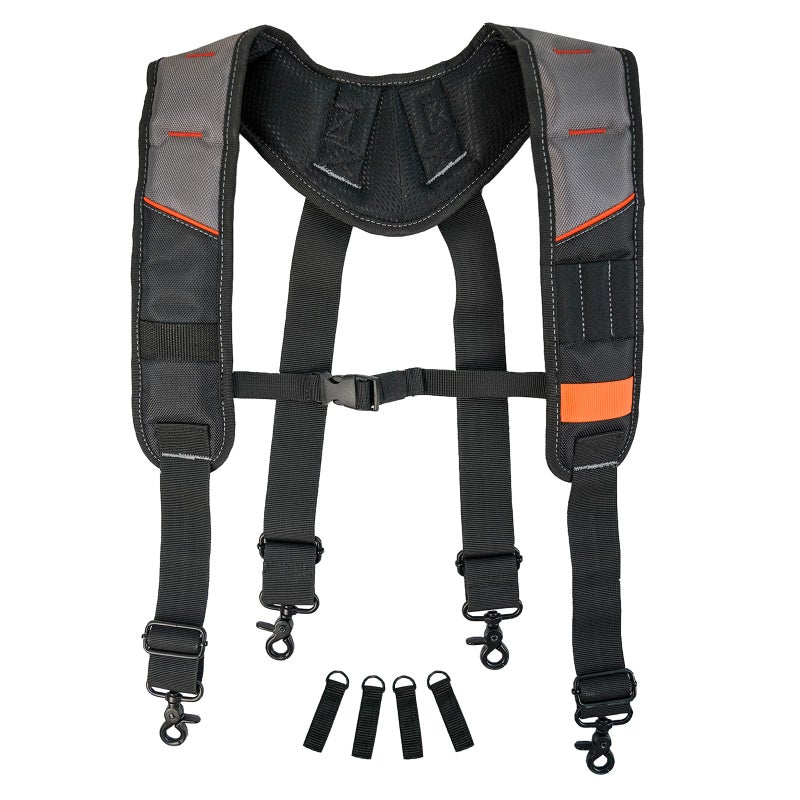 Kunn Tool Belt Suspenders Padded Carpenter Construction Electrician Work Suspender With Attachment Loops For Men Grey - Image 1