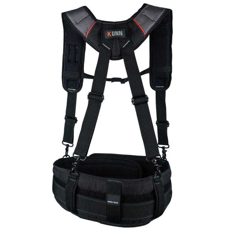 Kunn Tool Belt Suspenders Padded Carpenter Construction Electrician Work Suspender With Attachment Loops For Men Grey - Image 3