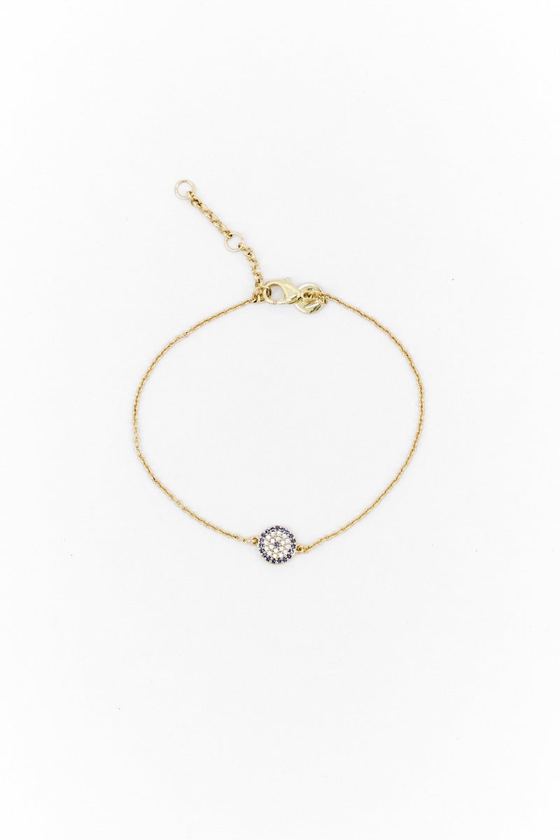 Mestige Women Gemstone Evil Eye Bracelet, Gold  - Image 4