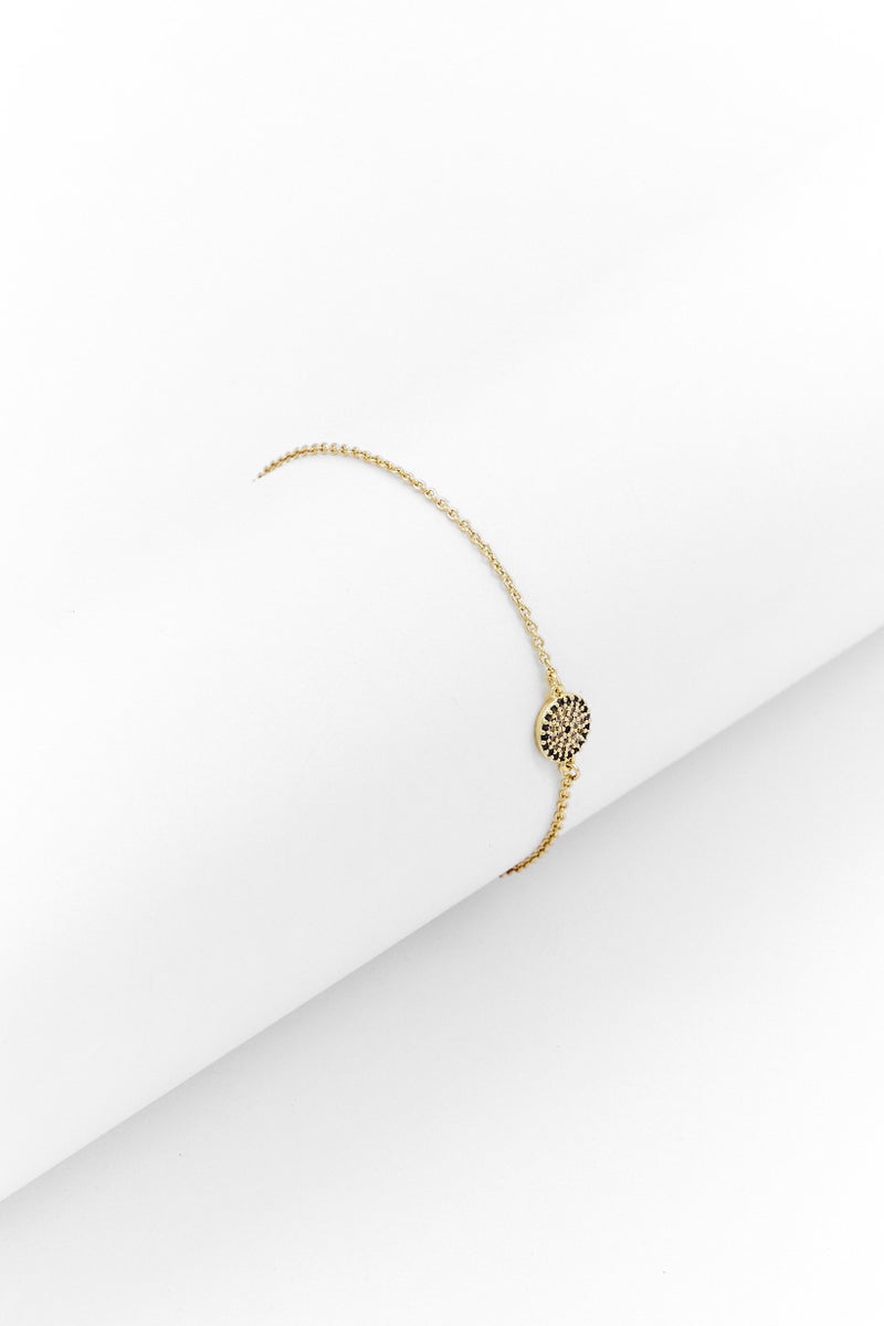 Mestige Women Gemstone Evil Eye Bracelet, Gold  - Image 1