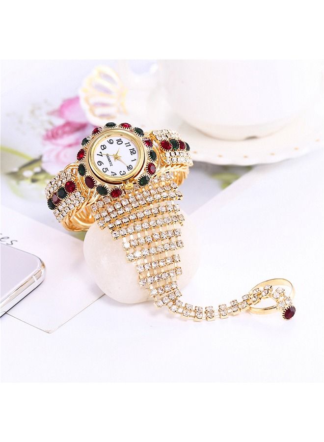 Women's Watches Accessories Bracelets Inlay Diamond Pearl Wrist Watches Wrap Around Bracelet Analog Quartz Dress Wrist Watches Gifts Jewelry ring Set - Image 4