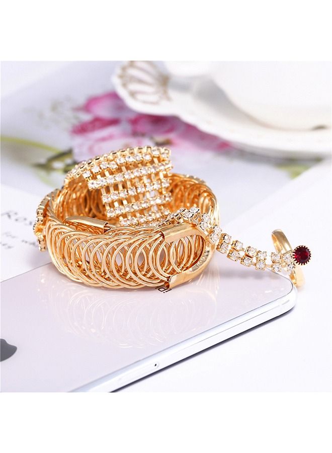 Women's Watches Accessories Bracelets Inlay Diamond Pearl Wrist Watches Wrap Around Bracelet Analog Quartz Dress Wrist Watches Gifts Jewelry ring Set - Image 3