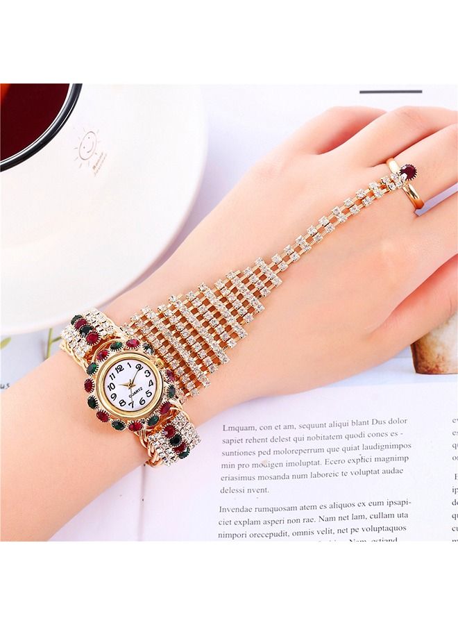 Women's Watches Accessories Bracelets Inlay Diamond Pearl Wrist Watches Wrap Around Bracelet Analog Quartz Dress Wrist Watches Gifts Jewelry ring Set - Image 5