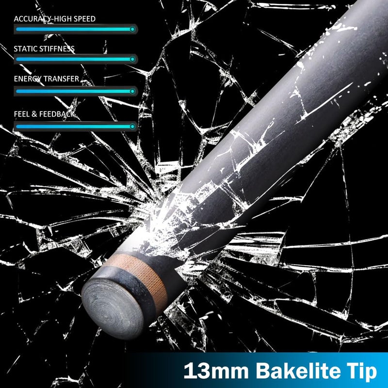 Banly 3K Heavy Hitter Break Cue - Carbon Fiber Jump Break Pool Cue Stick with 13mm Tip, 3-Pieces Professional Billiard Pool Stick - Image 4