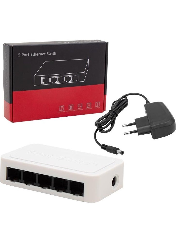 Powermaster - PM-17647 5 Port 10/100 Mbps Ethernet Switch Hub - Image 1