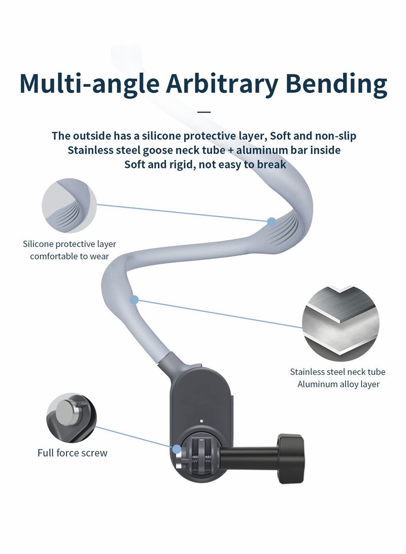 SYOSI Magnetic POV Neck Selfie Holder for Phone GoPro, Video Vlog Necklace Collar Holder Chest Shoulder Body Strap Mount for Go Pro for Max for Hero for Insta360 for DJI Action for iPhone for Android - Image 2