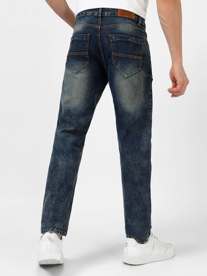 Urbano Fashion  Urbano Fashion Men's Dark Blue Regular Fit Washed Jeans Stretchable for Men | Best Price UAE