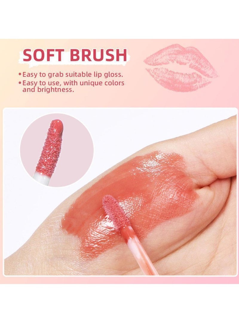 ibcccndc - 6PCS Lip Gloss Set Hydrating Liquid Lipstick Kit High Shine Clear Lip Plumping Glass Finish Lip Oil Gloss High Pigment Moisturizing Long Lasting Repairing Lightening Lip Line Balm 01 - Image 1