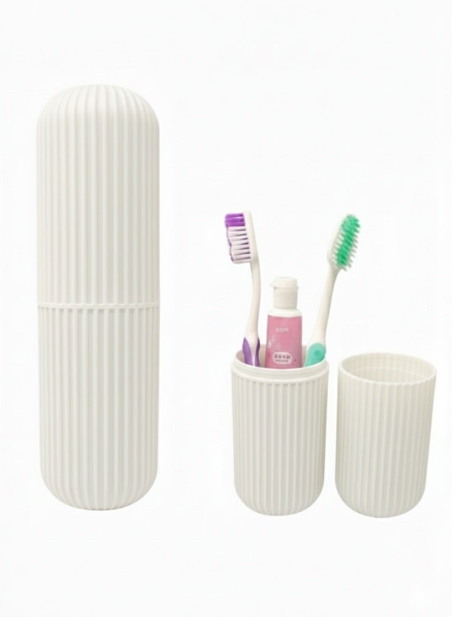 2قطعه من علبة فرشاة أسنان محمولة للسفر – صندوق تخزين فرشاة ومعجون الأسنان 2 في 1 يتحول إلى كوب غسيل – خامة PP غذائية قوية – للحقيبة والمدرسة والجامعة والرحلات والتخييم - Image 2