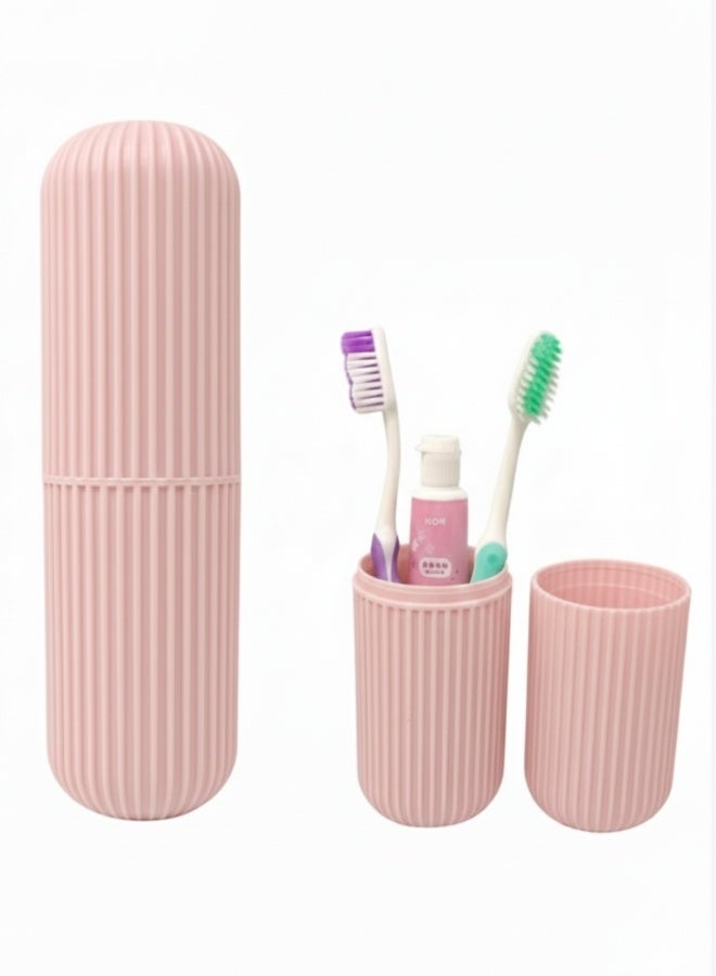 2قطعه من علبة فرشاة أسنان محمولة للسفر – صندوق تخزين فرشاة ومعجون الأسنان 2 في 1 يتحول إلى كوب غسيل – خامة PP غذائية قوية – للحقيبة والمدرسة والجامعة والرحلات والتخييم - Image 3