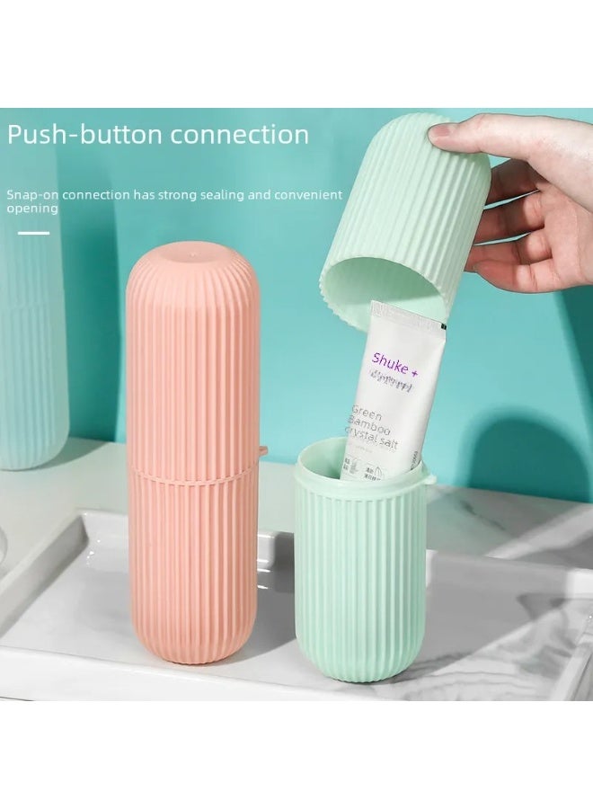 2قطعه من علبة فرشاة أسنان محمولة للسفر – صندوق تخزين فرشاة ومعجون الأسنان 2 في 1 يتحول إلى كوب غسيل – خامة PP غذائية قوية – للحقيبة والمدرسة والجامعة والرحلات والتخييم - Image 5