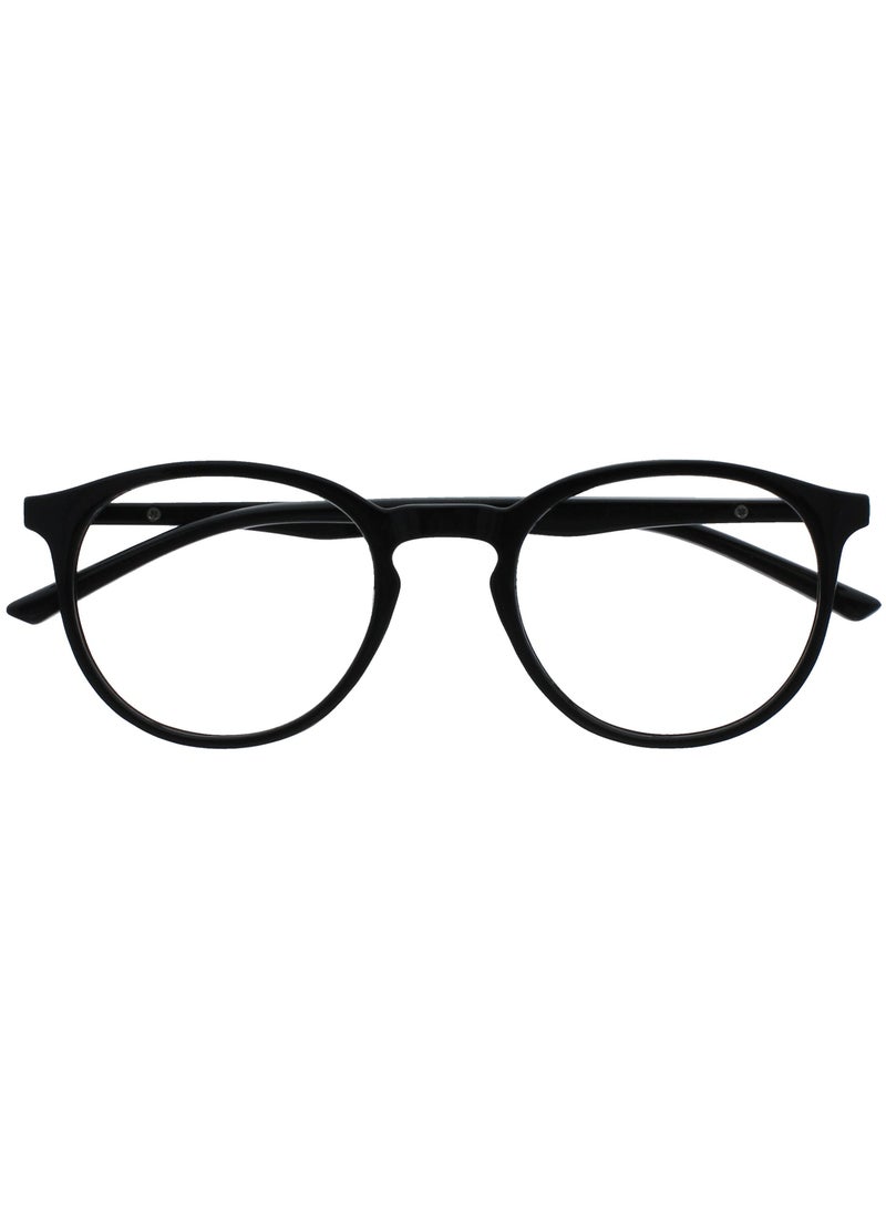OPULIZE MET Blue Light Blocking Reading Glasses for Women Men - Slim Round Frame - Improve Sleep - Computer Gaming - Anti Glare - Spring Hinges - Black +1.00 - Image 1
