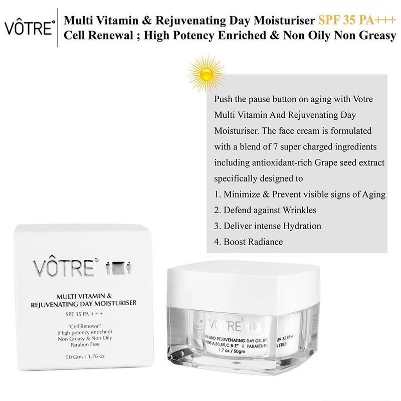 Votre Votre Spf 35 Pa Cell Renewal Multi Vitamin  Rejuvenating Day Gel 50 Gm - Image 5