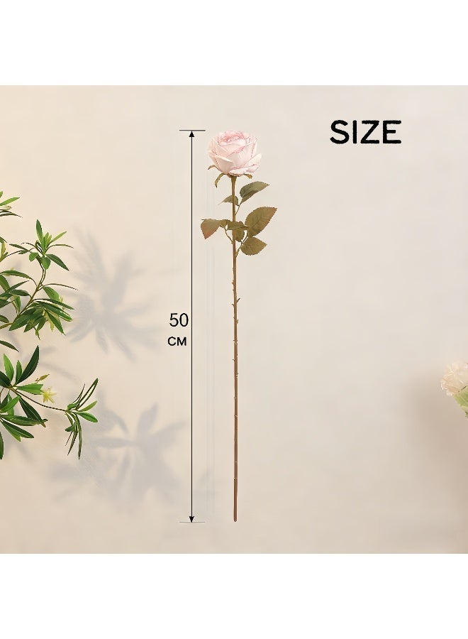 11 قطع من ورد وردي صناعي من الحرير - ورد وردي وهمي واقعي مع سيقان لزينة الحفلات والمنزل ومراكز الطاولات - Image 3