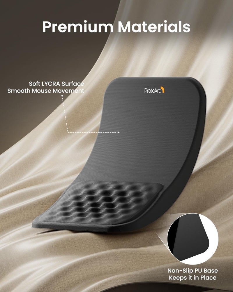 ProtoArc Ergonomic Mouse Pad with Wrist Rest, MP50 Mousepad with Massage Design, Soft Memory Foam and Non-Slip PU Base for Pain Relief, Desk, Home, Office, 12x8 Inches, Black - Image 5