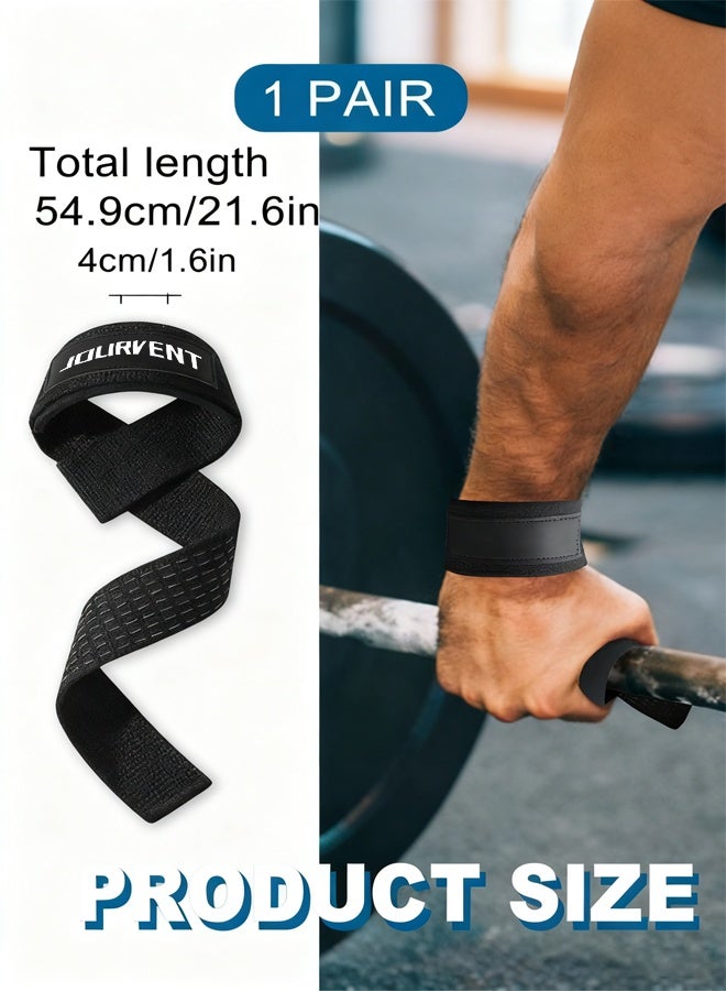 Jourvent Non-Slip Silicone Lifting Straps, Straps for Gym, Weightlifting, Wristbands Gym Straps for Gym Women, Men, Weightlifting, Bodybuilding, Strength Training - Image 2