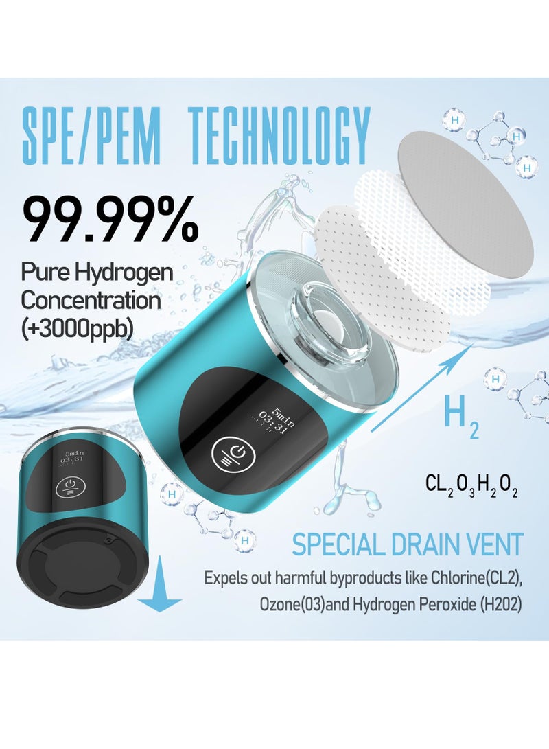 Portable Hydrogen Water Bottle with OLED Display, 3000ppb Pure Hydrogen Concentration, SPE/PEM Technology for Sports and Travel, 280ml - Image 2
